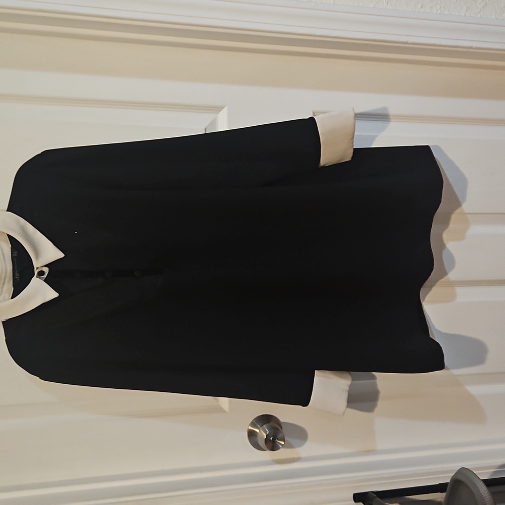 Zara Black and white collared dress